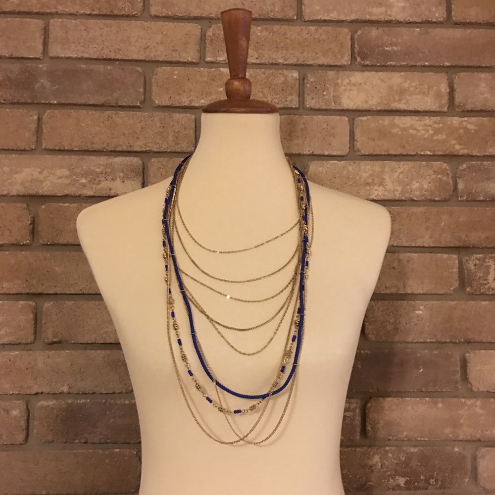 Blue and Gold Layered Necklace